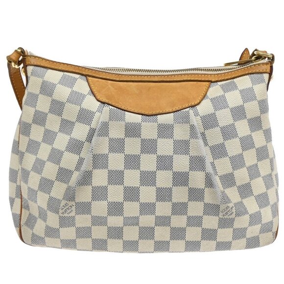 LOUIS VUITTON Siracusa PM Shoulder Bag Damier Azur Leather White N41113 84AA030 - Picture 3 of 16